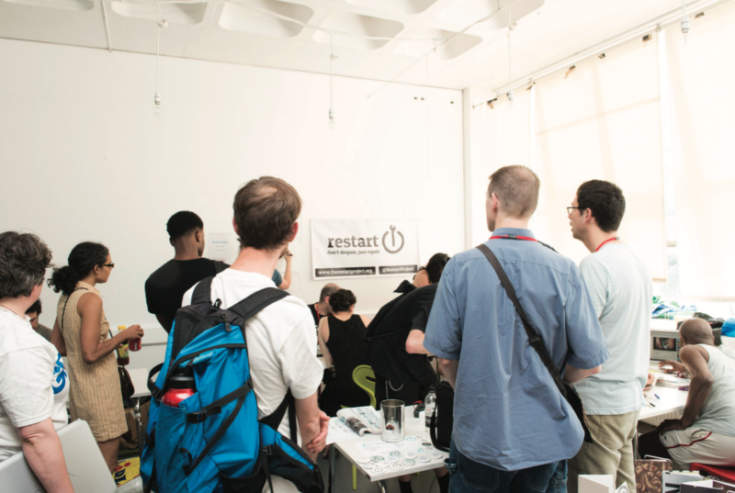 The Restart Project run workshops that teach people how to repair broken electronics that would otherwise be thrown away. (Photo: Heather Agyepong/The Restart Project, CC BY-NC)