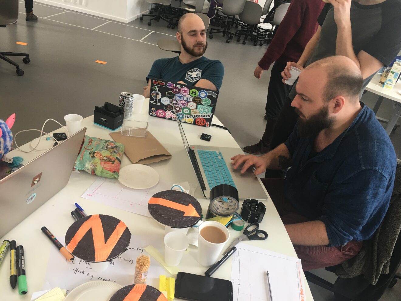 Designing new interactive experiences with Pozyx and Hacksmiths at the Location in Performance workshop.