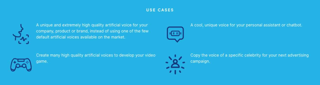 Examples of use cases at Lyrebird.ai