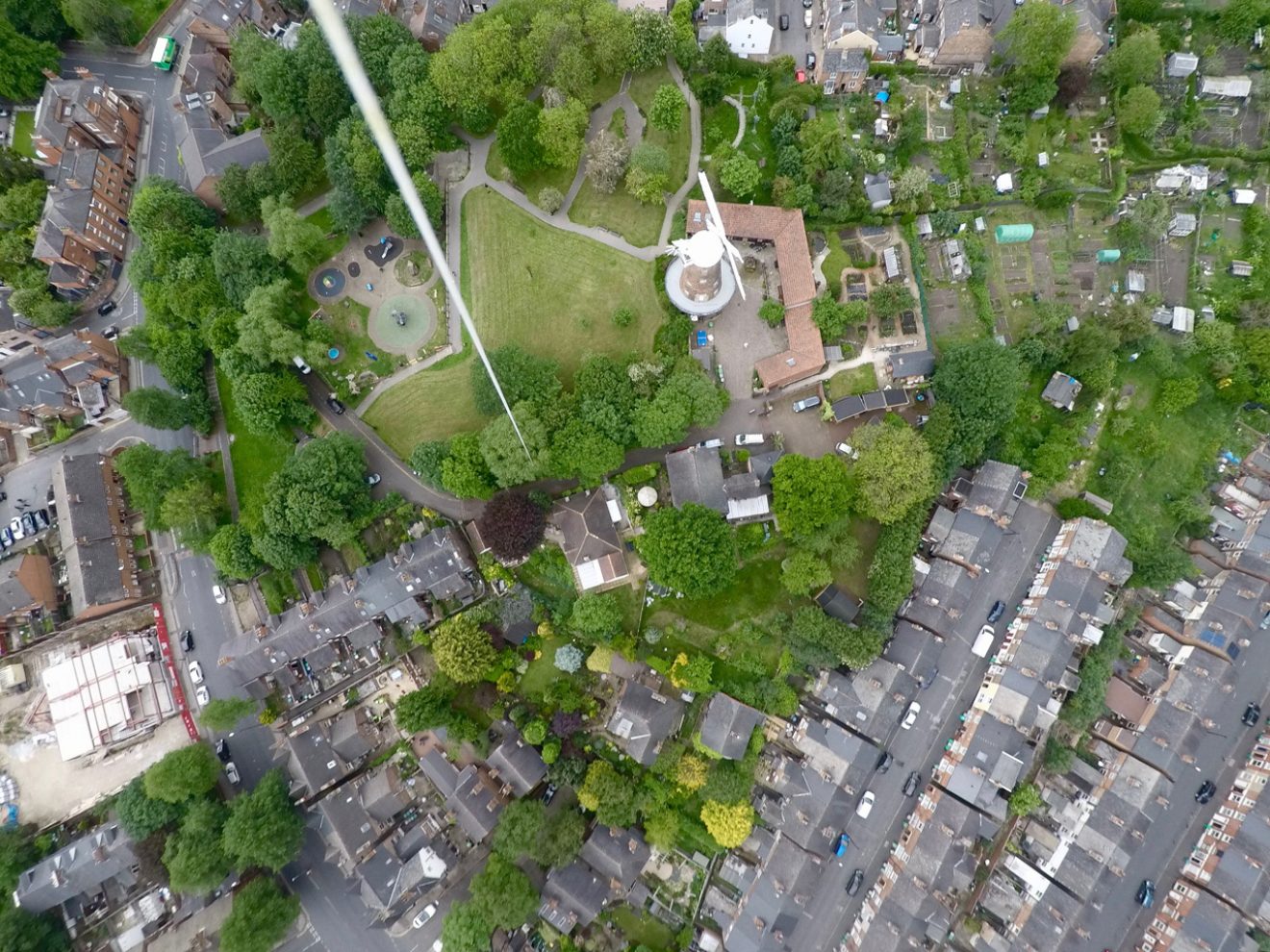 Aerial photograph of Green's Mill and Science Centre, Nottingham, by Mo Langmuir